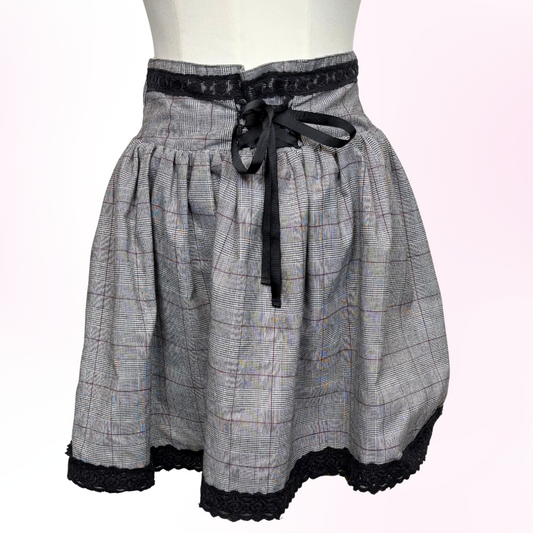 Japanese Brand 'Ank Rouge' Grey Lace Up Skirt [Secondhand]