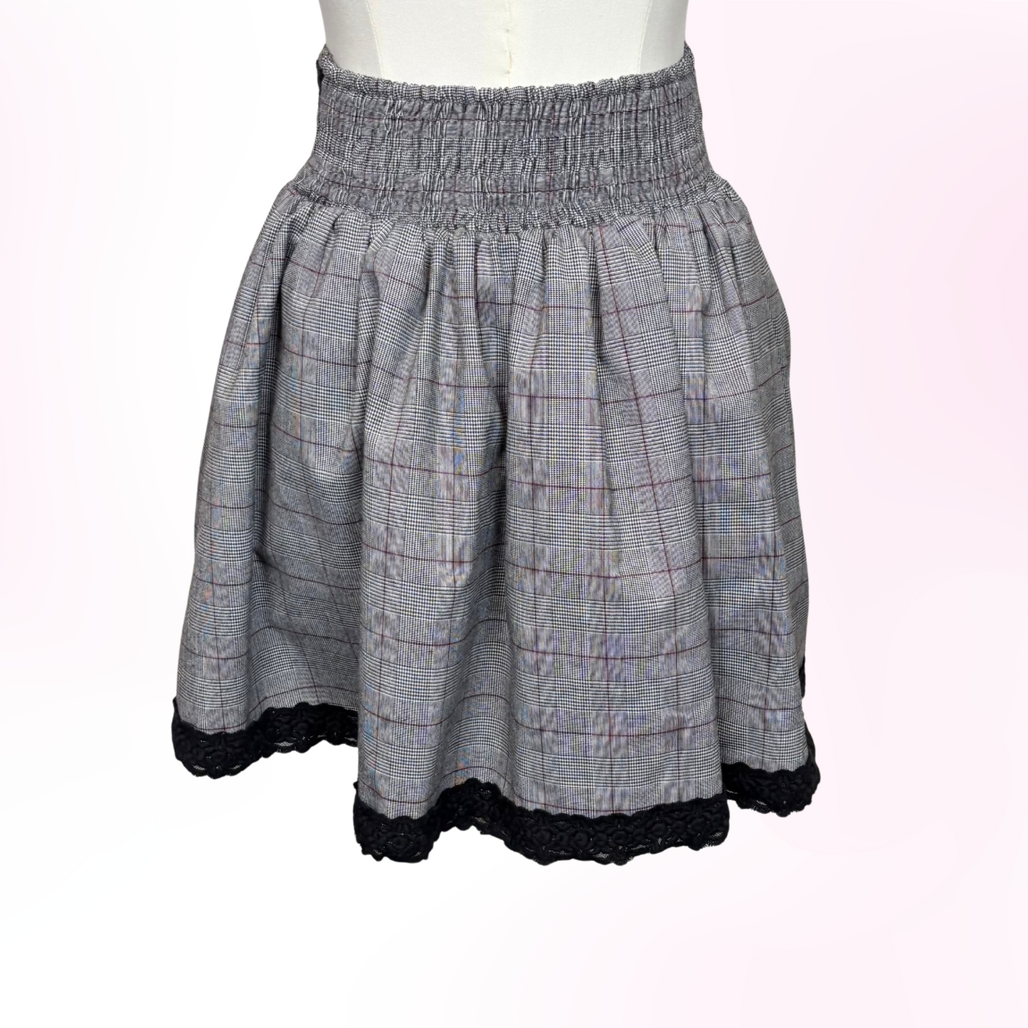 Japanese Brand 'Ank Rouge' Grey Lace Up Skirt [Secondhand]