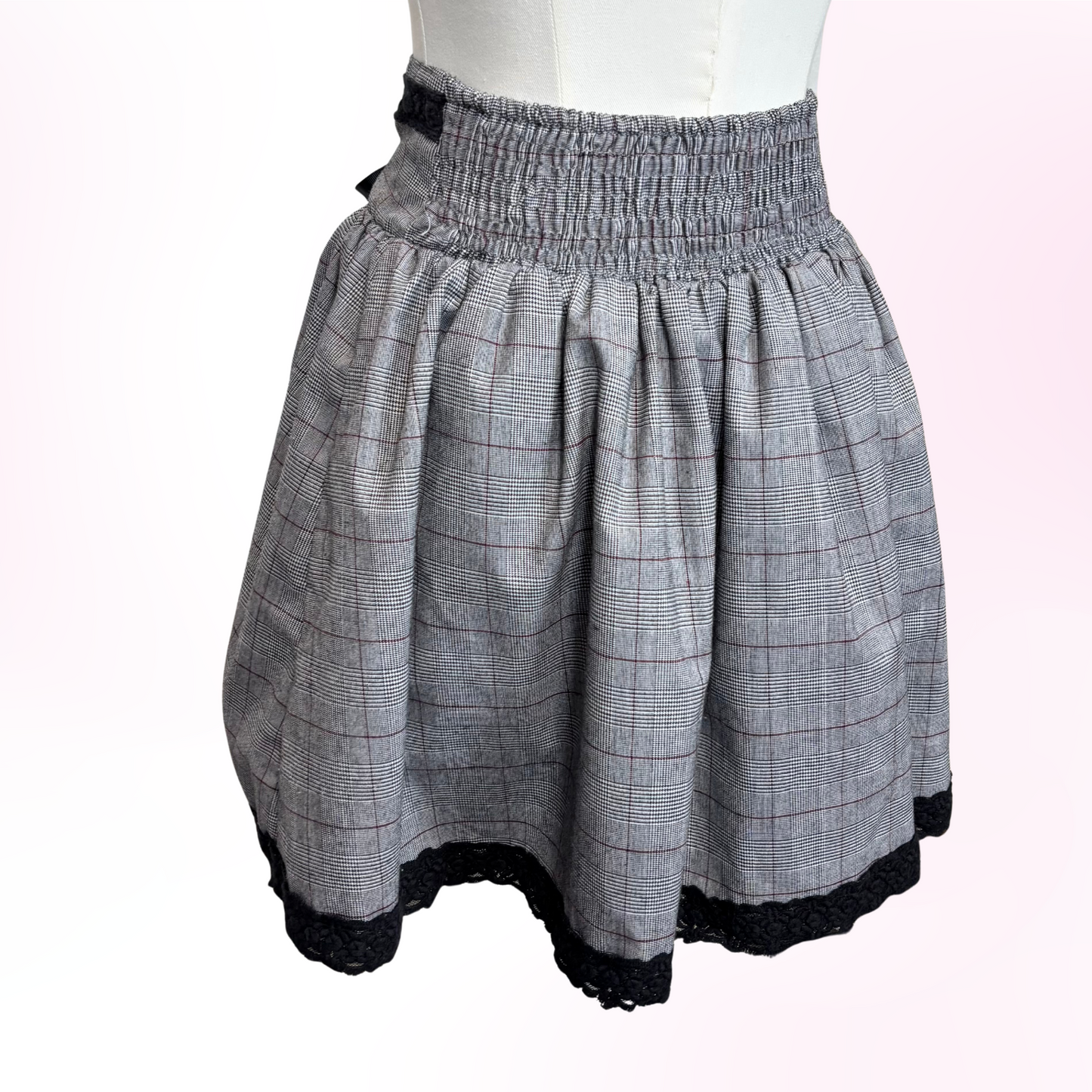 Japanese Brand 'Ank Rouge' Grey Lace Up Skirt [Secondhand]