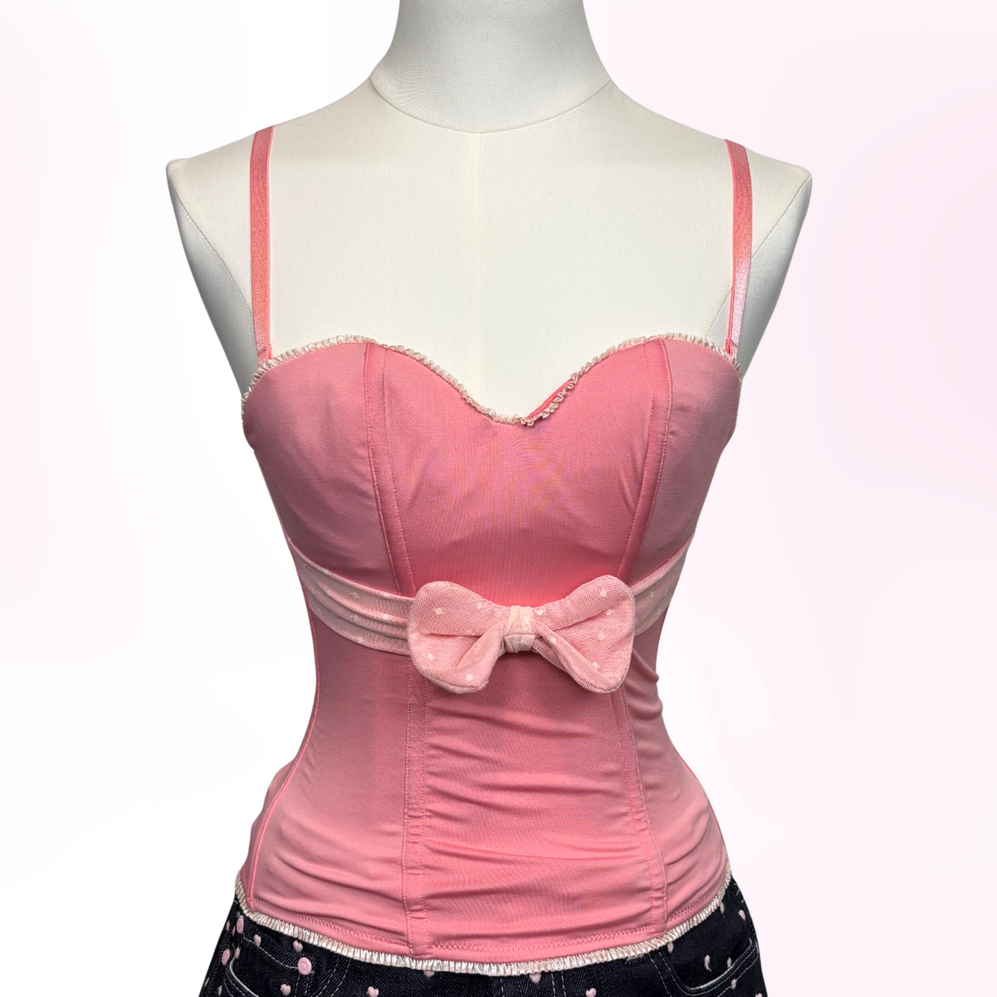 Japanese Brand 'Triumph' Pink Bow Corset Top [Secondhand]