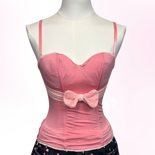 Japanese Brand 'Triumph' Pink Bow Corset Top [Secondhand]