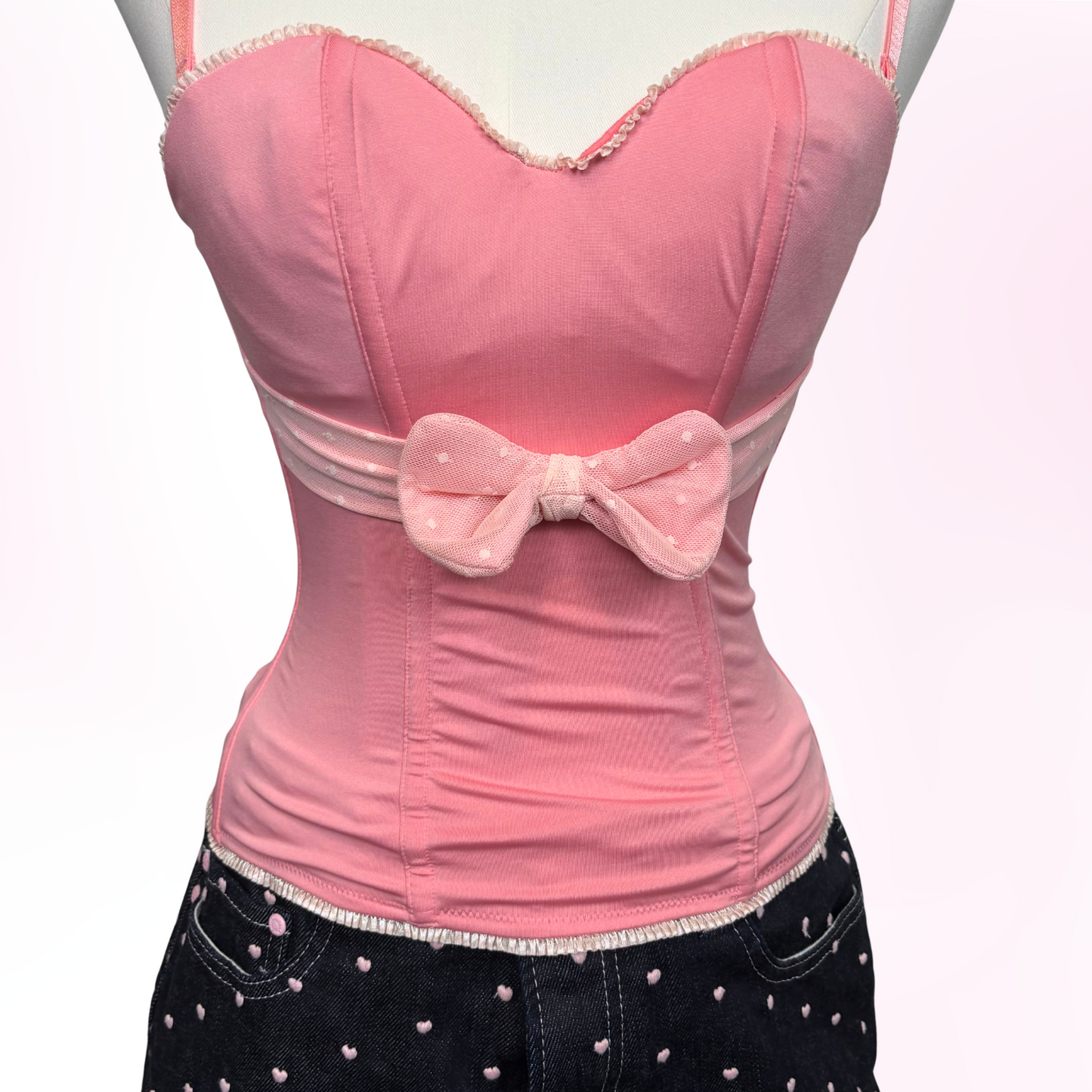 Japanese Brand 'Triumph' Pink Bow Corset Top [Secondhand]