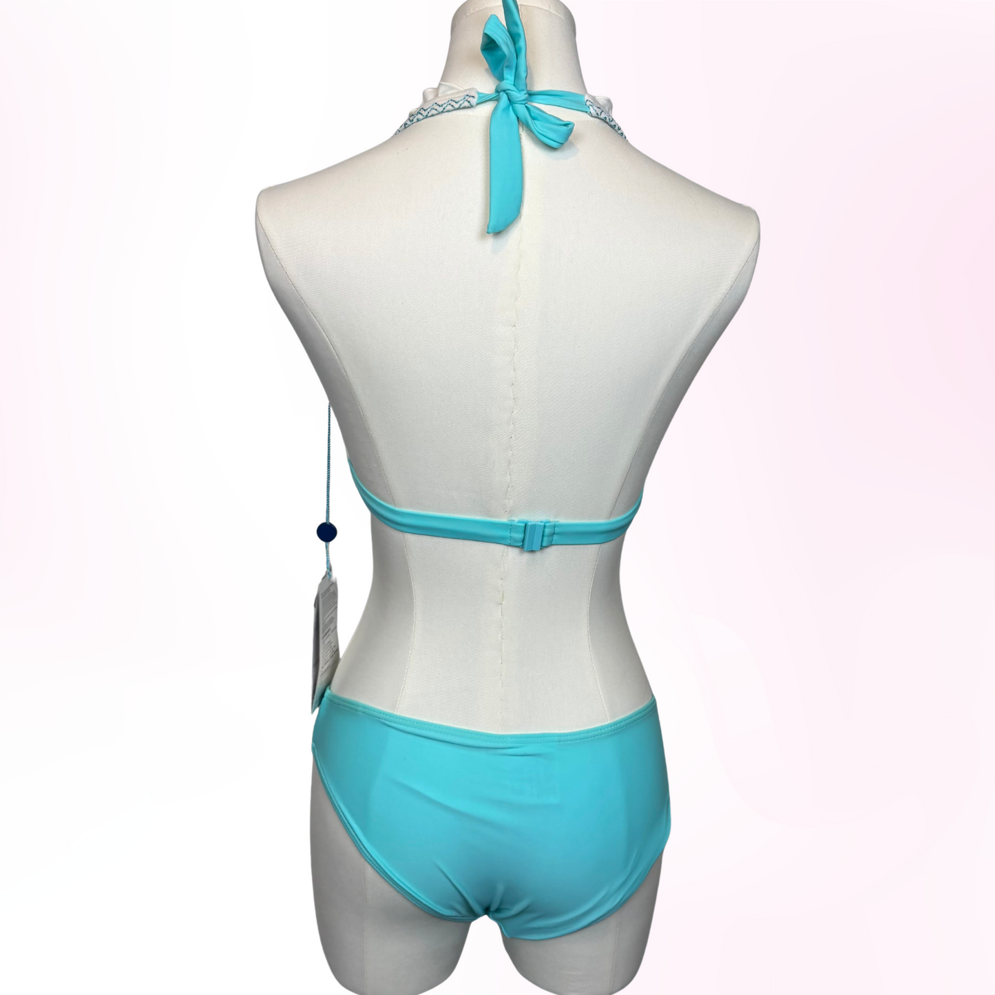 Japanese Brand 'Up! by Gloria' Teal and White 3pc. Swimsuit Set [NWT]