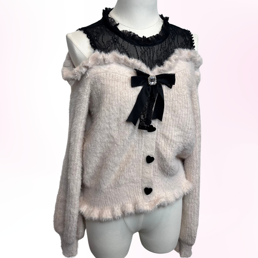 Japanese Brand 'Liz Lisa' Light Pink Open Shoulder Blouse [Secondhand]