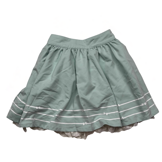 Japanese Brand Penderie Teal Bow Pattern Skirt