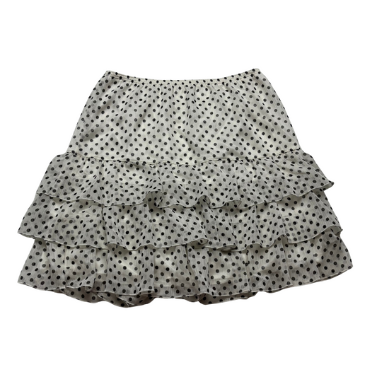 Japanese Brand L'est Rose White & Black Tiered Ruffle Chiffon Skirt [Secondhand]