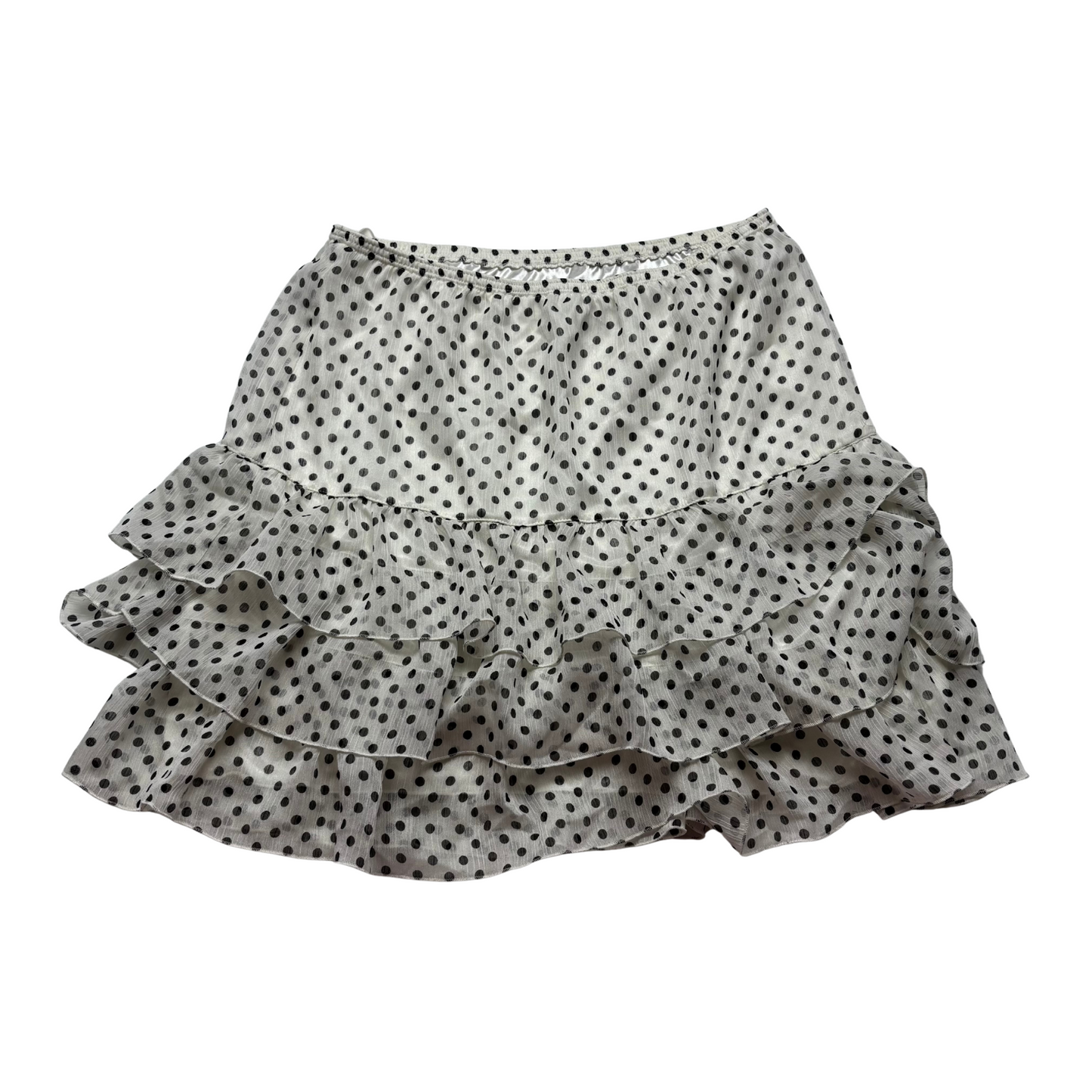 Japanese Brand L'est Rose White & Black Tiered Ruffle Chiffon Skirt [Secondhand]
