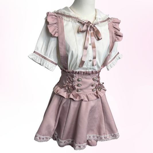 Japanese Brand MA*RS/Mars Pink & White 2pc. Setup [Secondhand]