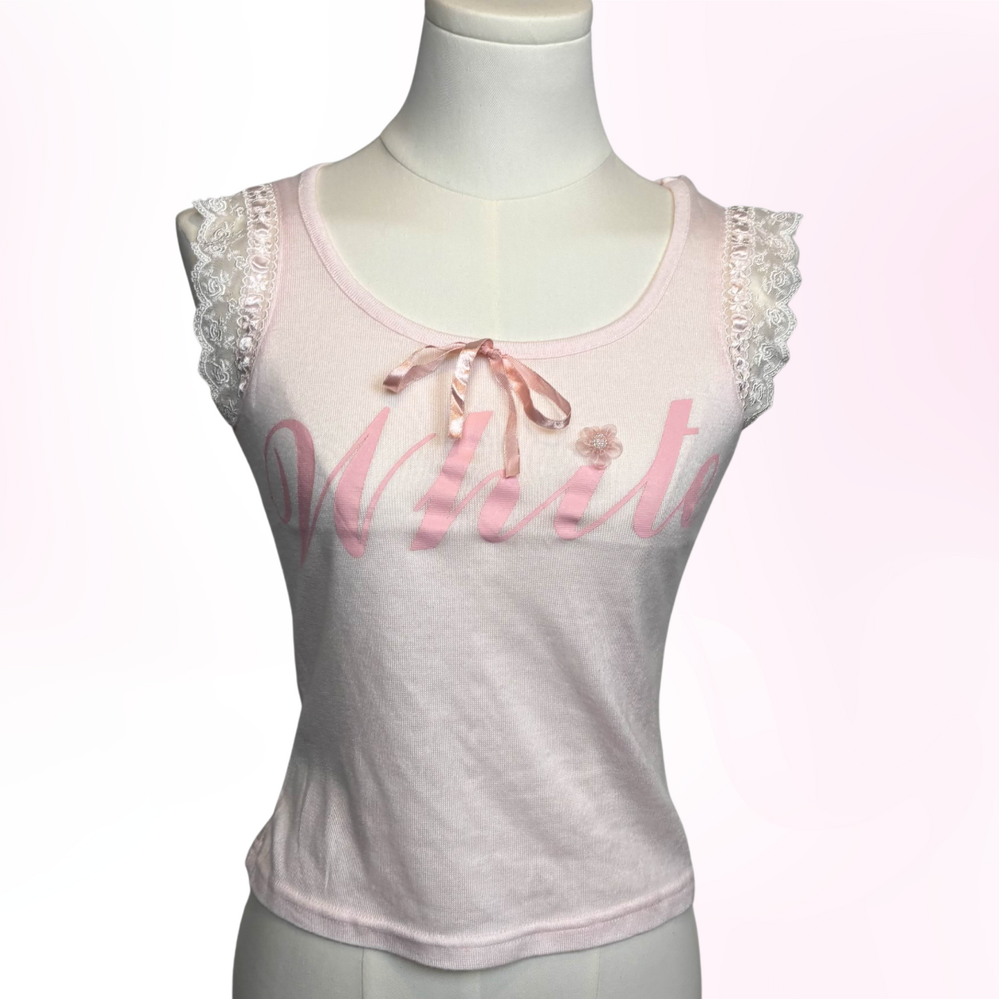 Japanese Brand 'Jayro White' Light Pink Lace Camisole [Secondhand]