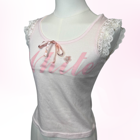 Japanese Brand 'Jayro White' Light Pink Lace Camisole [Secondhand]