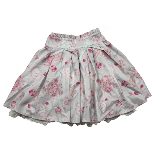 Japanese Brand Liz Lisa Blue Flower and Macaron Skirt